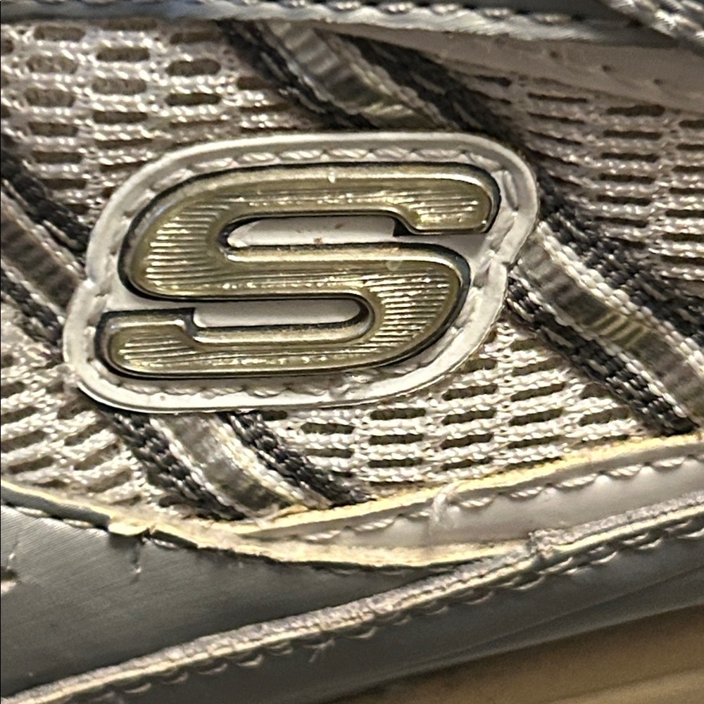 Skechers Women's Silver and White Athletic Shoes - Picture 9 of 14